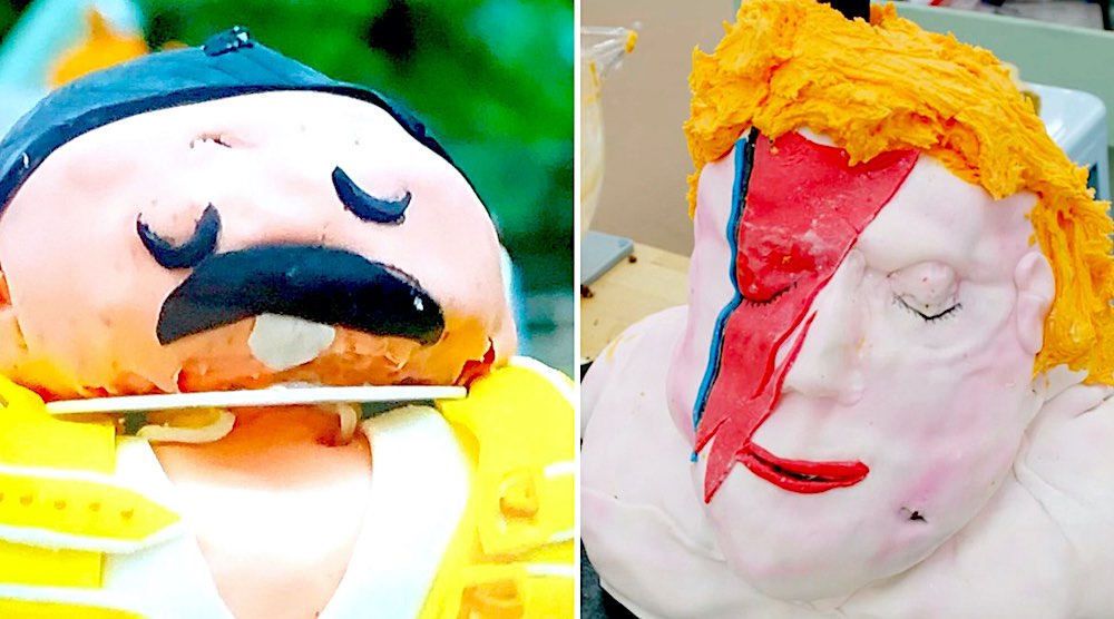 freddie mercury, bowie cake