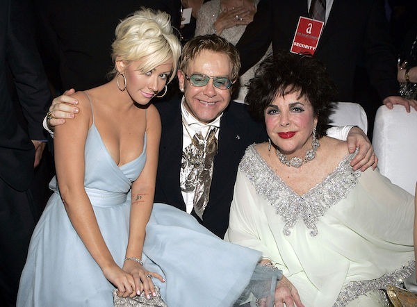 Christina Aguilera Elton John Elizabeth Taylor