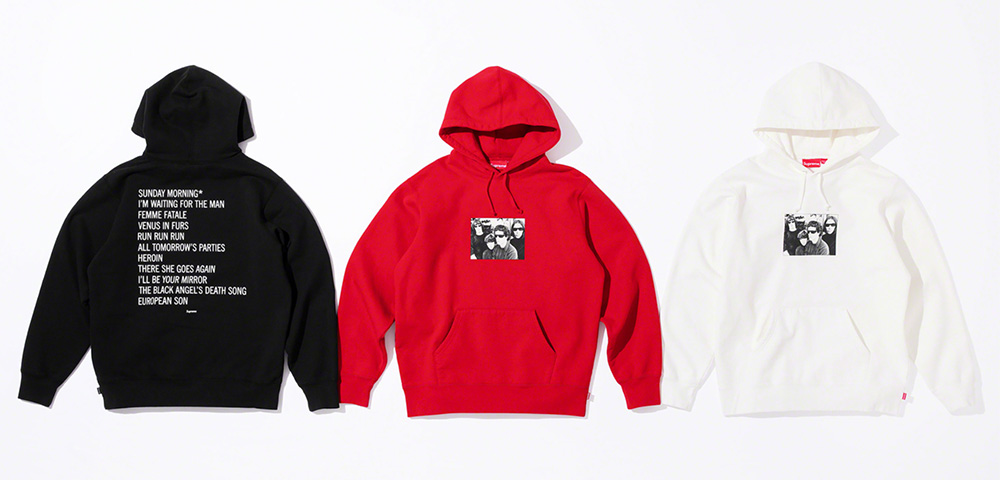 the velvet underground, supreme, hoodies